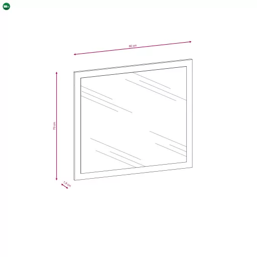 Irys Fali Tükör 70x80 cm. Sonoma Tölgy Színben