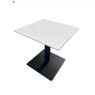   Bisztróasztal Fehér fényes márványhatású szinterezett kerámia lappal, 70×70 cm méretben. Ristretto