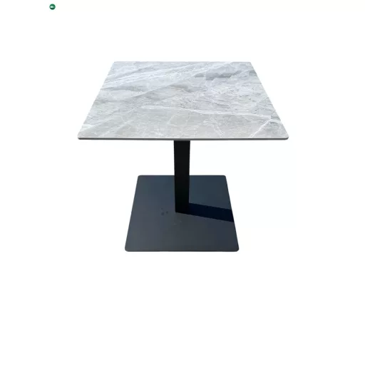 Bisztróasztal szürke márványhatású szinterezett kerámia lappal, 70×70 cm méretben RISTRETTO