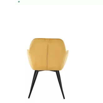   Utolsó Darab! Sárga Bársony Kárpitozású Elegáns Karos Étkezőszék. Treviso