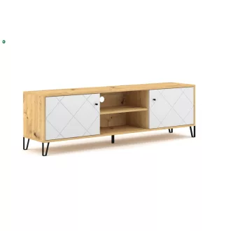   TV szekrény Artisan tölgy / fehér színkombinációban – BILBAO BO02