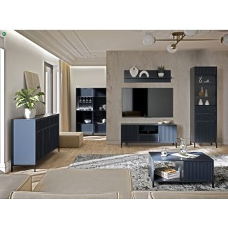 ELEGANZO LS-5 magasvitrin sötétkék színben