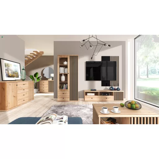 TV szekrény 124 cm Artisan tölgy színben – MODERNO C‑7