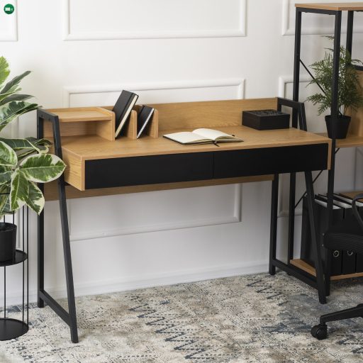CASS íróasztal 120 cm tölgy/fekete