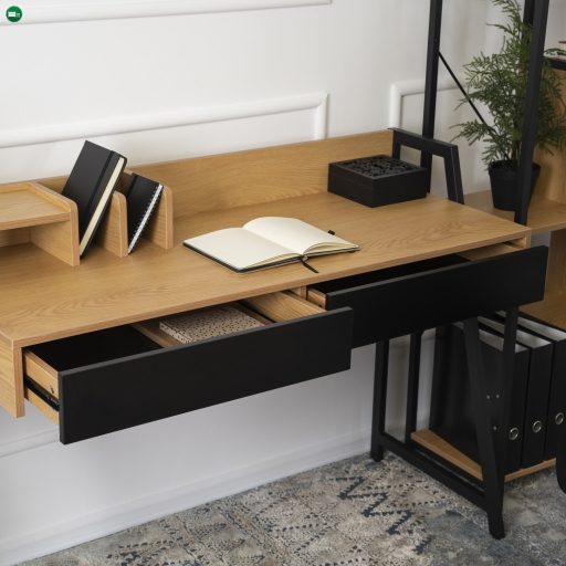 CASS íróasztal 120 cm tölgy/fekete