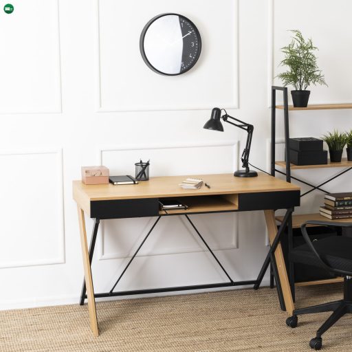 REA íróasztal 120 cm aranytölgy/fekete