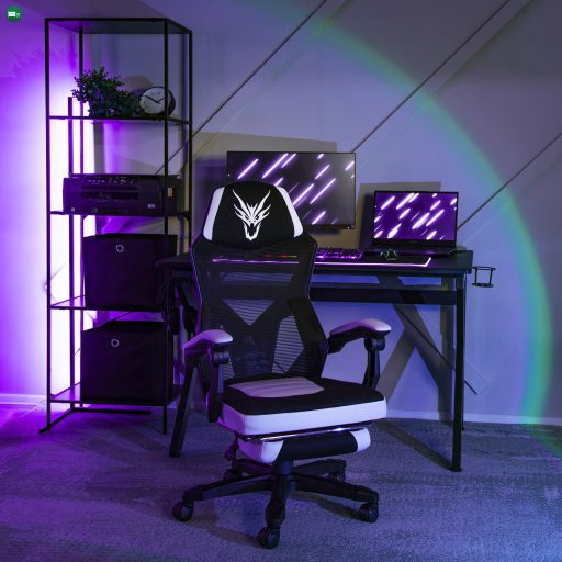 Bing. Gamer Forgószék fekete-fehér színben