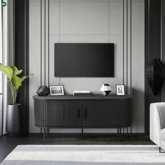 TV szekrény 120 cm fekete színben – TRISH