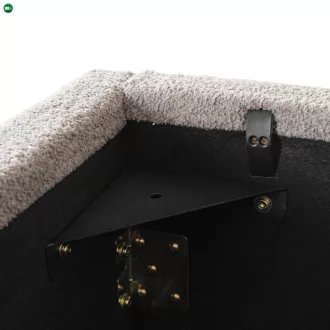 HAGA ágy 160x200 krém bouclé ágyneműtartóval