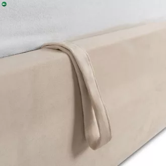 HAGA ágy 160x200 krém velúr ágyneműtartóval