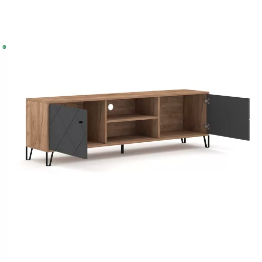 TV szekrény 2 ajtós Craft Tobacco / grafit színkombinációban – BILBAO BL02