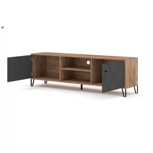 TV szekrény 2 ajtós Craft Tobacco / grafit színkombinációban – BILBAO BL02