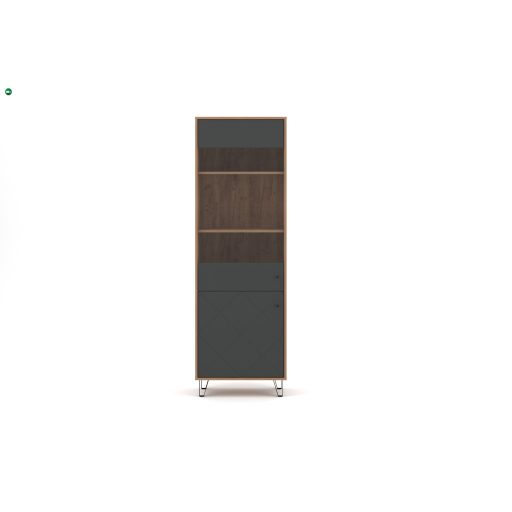 BILBAO BL14 Üveges Vitrin CRAFT TABACO Tölgy/GRAFIT Színben