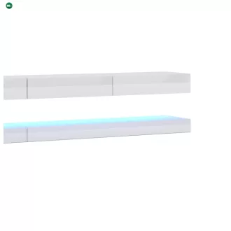 TV szekrény FLY DOUBLE fehér/fényes fehér LED 5W