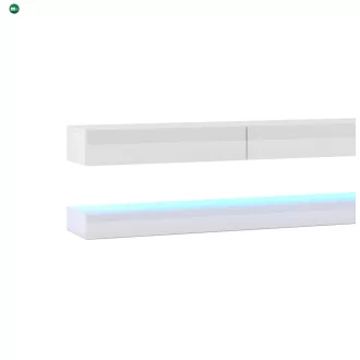 TV szekrény FLY DOUBLE fehér/fényes fehér LED 5W