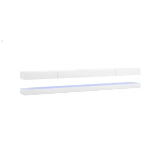 TV szekrény FLY DOUBLE fehér/fényes fehér LED 5W