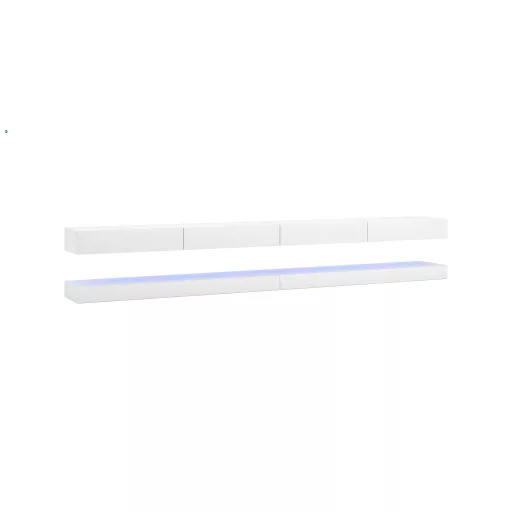 TV szekrény FLY DOUBLE fehér/fényes fehér LED 5W