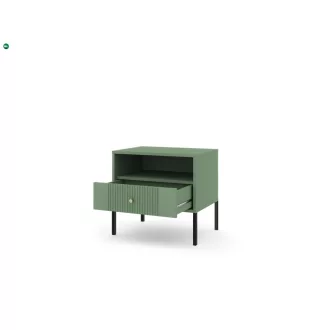   Éjjeliszekrény smoke green színben fekete elemekkel arany fogantyúkkal – ISEO IS06