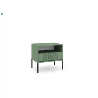   Éjjeliszekrény smoke green színben fekete elemekkel arany fogantyúkkal – ISEO IS06