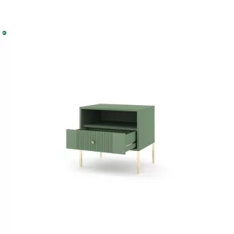   Éjjeliszekrény smoke green színben arany fogantyúkkal – ISEO IS06