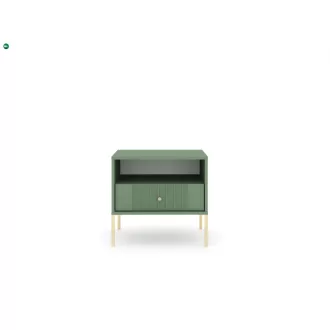   Éjjeliszekrény smoke green színben arany fogantyúkkal – ISEO IS06