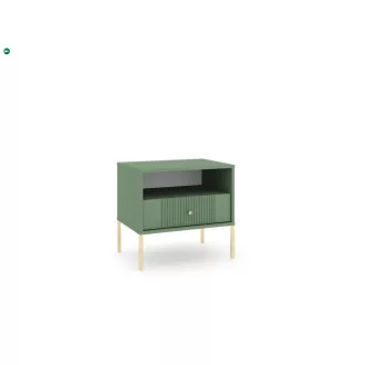   Éjjeliszekrény smoke green színben arany fogantyúkkal – ISEO IS06