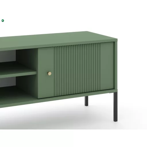 TV szekrény smoke green színben fekete elemekkel arany fogantyúkkal – ISEO IS01