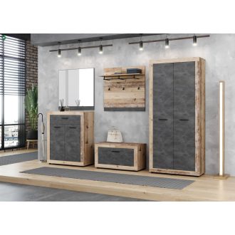 LUNA2 Tárolószekrény Oldwood/Szürke színben