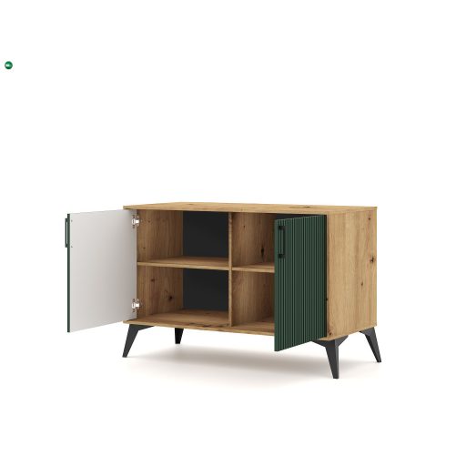 LUGO LU02 Komód Artisan Tölgy/Sötét Zöld Színben