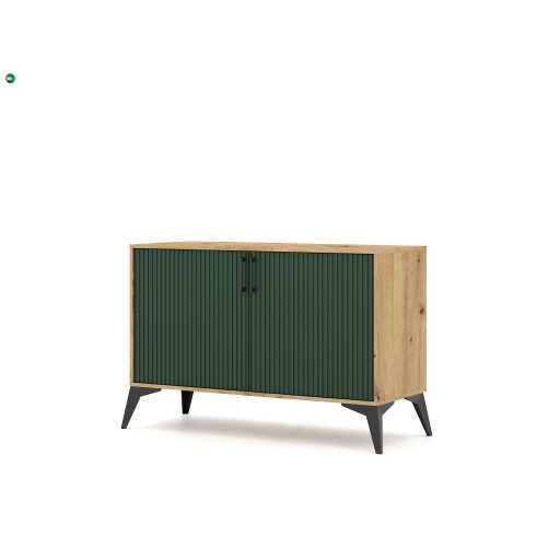 LUGO LU02 Komód Artisan Tölgy/Sötét Zöld Színben