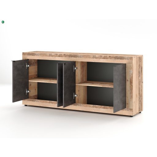 LUNEA Komód Oldwood/Szürke Színben