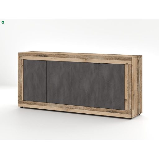 LUNEA Komód Oldwood/Szürke Színben