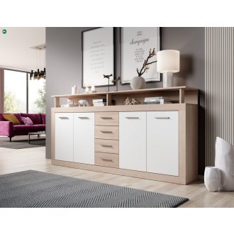XXL LUNA Komód 4D4S Sonoma/Fehér Színben