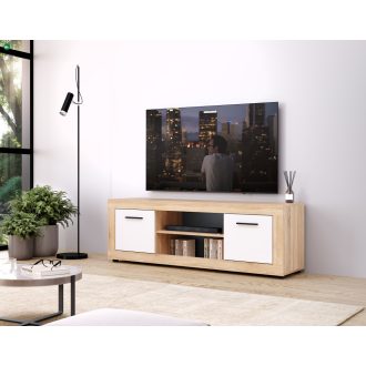 TV Állvány Sonoma / Matt Fehér Színben. LUNA RTV 2D