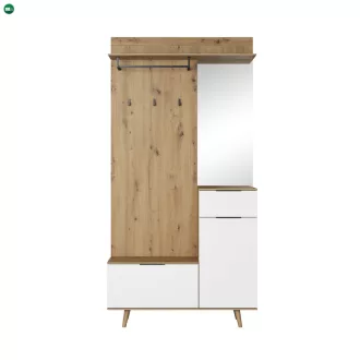   Előszoba bútor szett Artisan tölgy / fehér színkombinációban – NORDIC A
