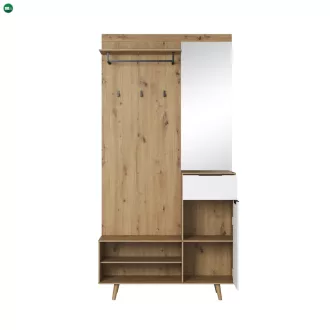   Előszoba bútor szett Artisan tölgy / fehér színkombinációban – NORDIC B