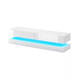 TV szekrény FLY 140 fehér / fényes fehér LED 2K