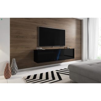   TV Állvány Matt Fekete/Magasfényű fekete színben, Led Világítással. RTV SLANT 160 cm.
