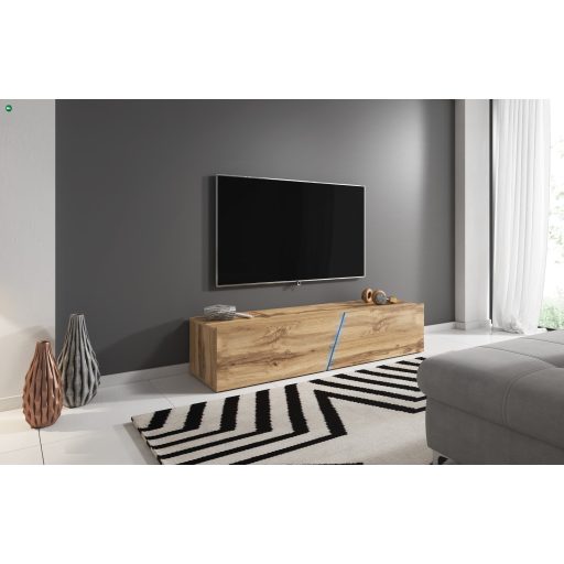 TV Állvány Led Világítással Wotan Tölgy Színben. 160 cm. RTV SLANT 160 LE
