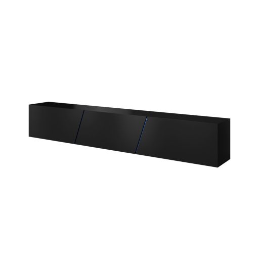 TV Állvány Magasfényű Fekete/Matt Színben, Led világítással. 240 cm. RTV SLANT 240