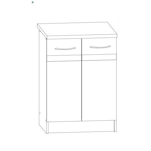 Konyhai Alsószekrény Sötét Sonoma Színben. LIVIA LV-11/D 60