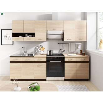   Konyhagarnitúra 240 cm. Világos Sonoma / Sötét Sonoma Színben. LIVIA