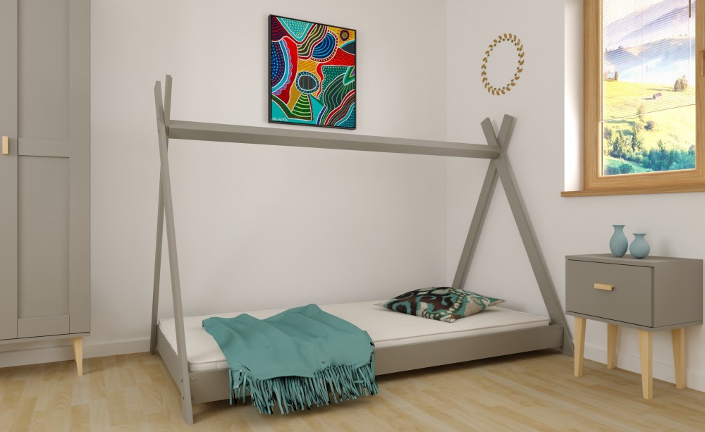 Trixi Szürke fenyő gyerekágy 80x200